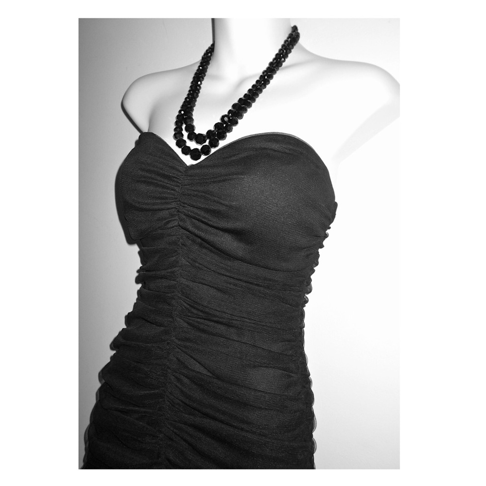 BLACK B. DARLIN RUFFLE TULLE DRESS